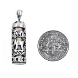 Mezuzah Necklace Pendant in Sterling Silv... | Jewish Gift from Israel