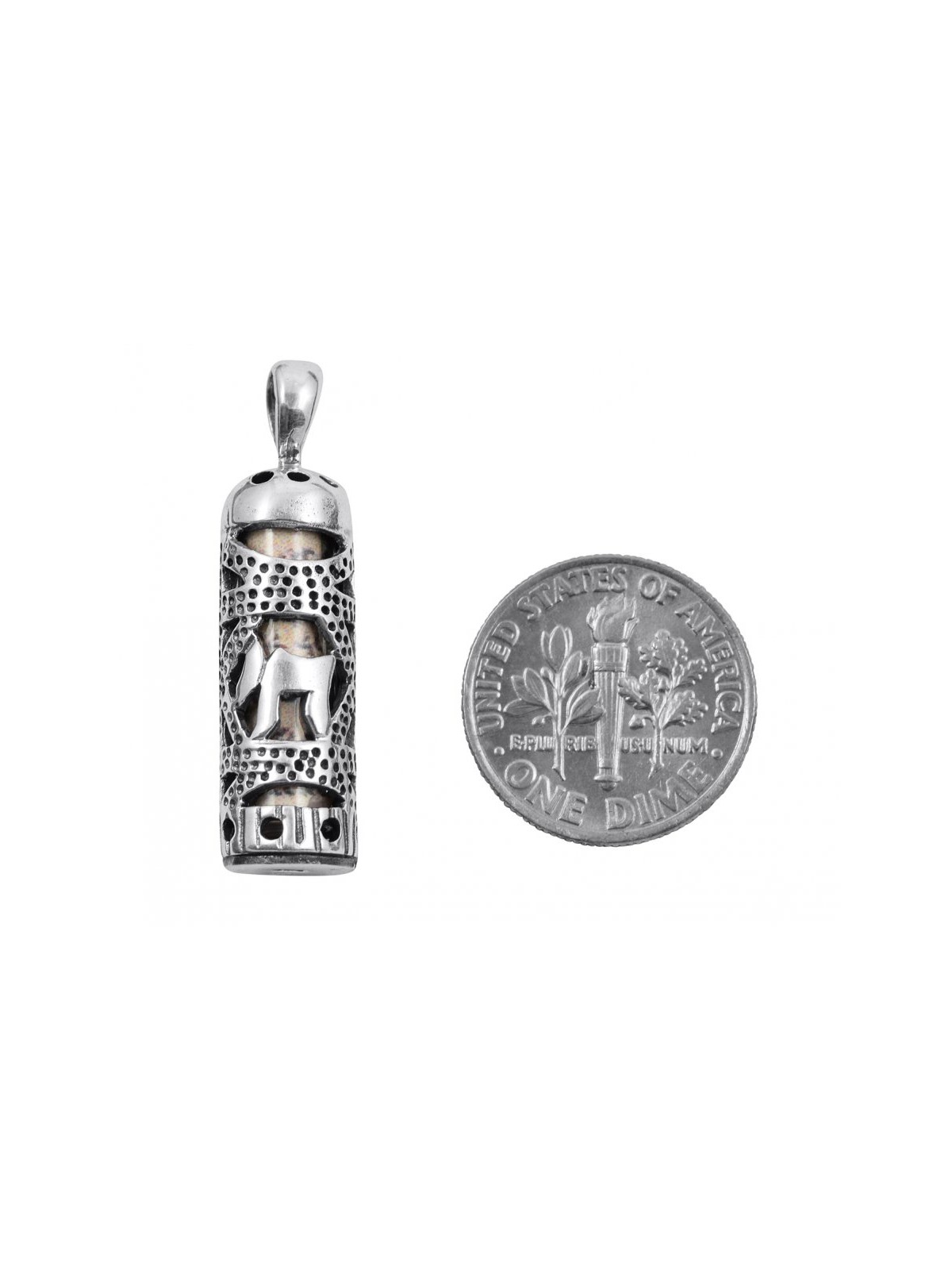 Collier pendentif Mezouza en argent sterling... | Cadeau juif d'Israël