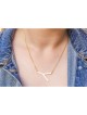 Collier latéral en acier inoxydable plaqué or... | Bijoux de mode israéliens