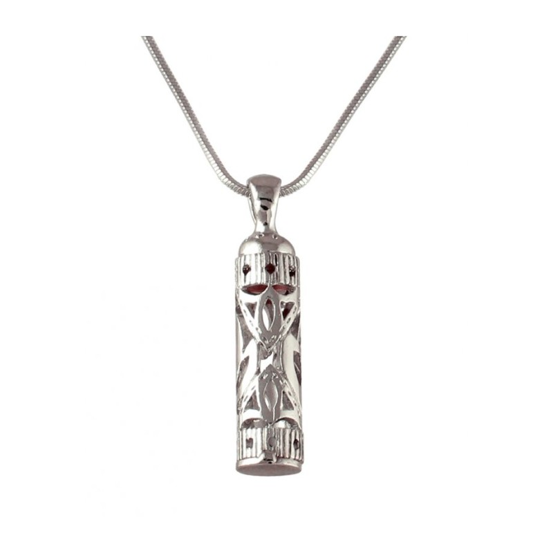 AJDesign Rhodium Mezuzah Style Necklace | Mezuzah Necklaces & Pendants