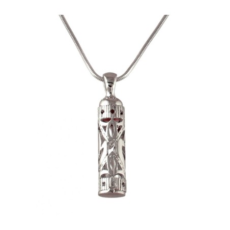 AJDesign Rhodium Mezuzah Style Necklace | Mezuzah Necklaces & Pendants