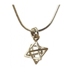 Rhodium Necklace with Merkava Kabbalah Pe... | Jewish Gift from Israel