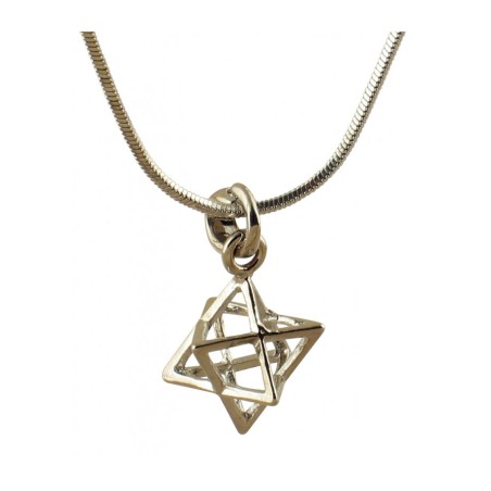 Rhodium Necklace with Merkava Kabbalah Pe... | Jewish Gift from Israel