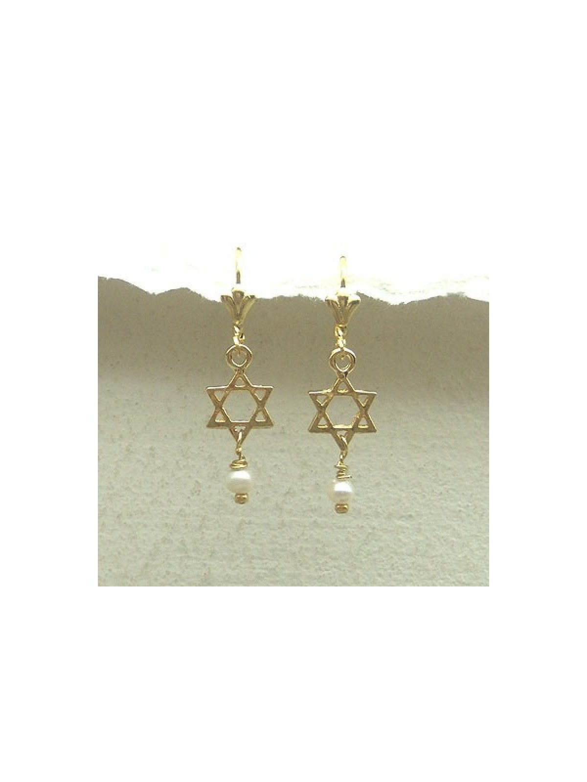 Star of David Earrings with Pearl by Edita | Earrings