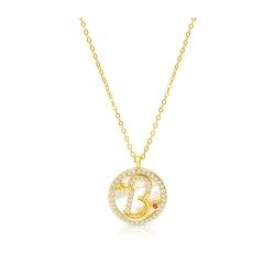Pendentif lettre en argent sterling plaqué or... | Bijoux de mode israéliens