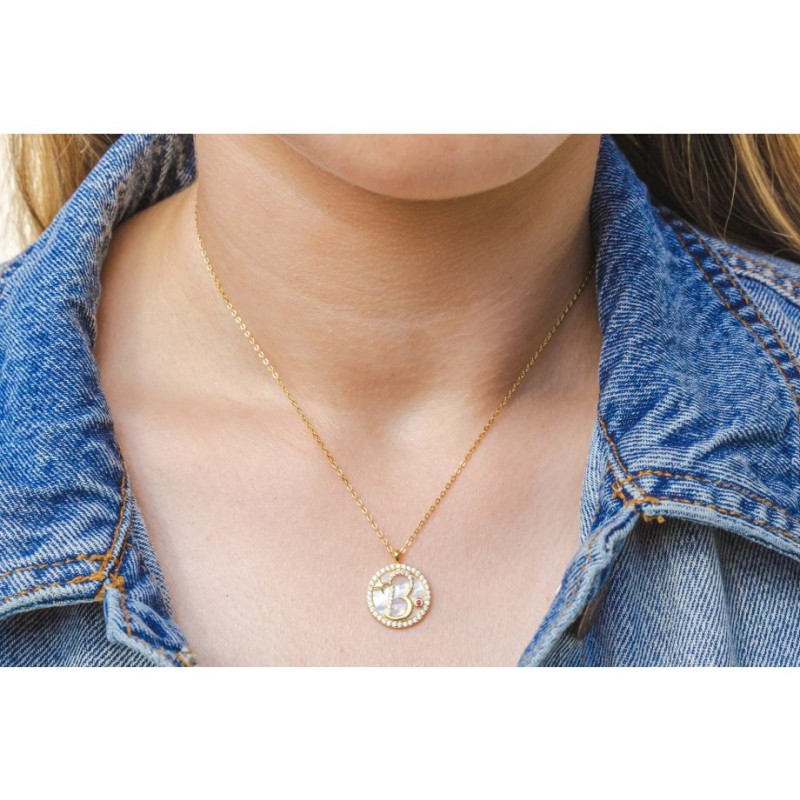 Gold Plated Sterling Silver Letter Pendan... | Israeli Fashion Jewelry