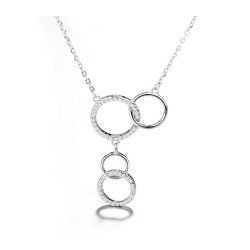 Sterling Silver Necklace Four Connecting ... | Israeli Fashion Jewelry