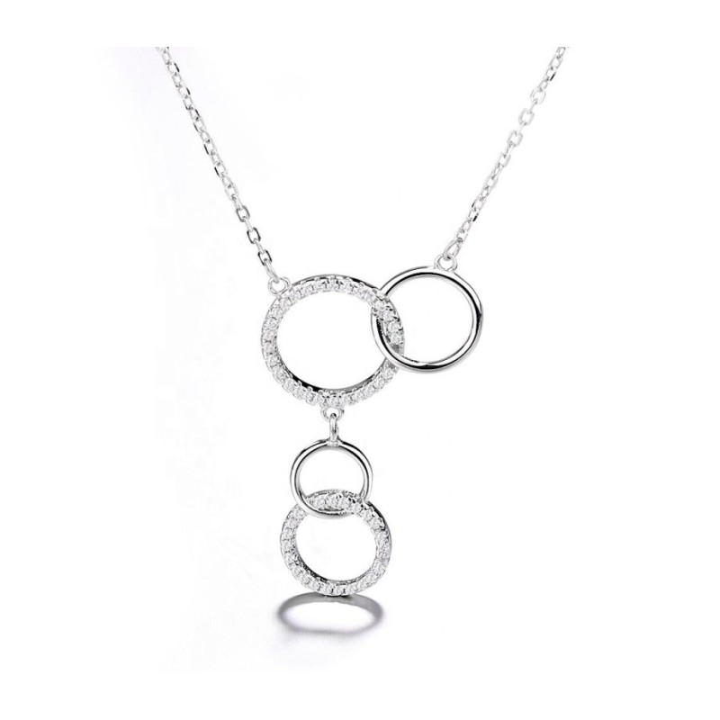 Sterling Silver Necklace Four Connecting ... | Israeli Fashion Jewelry