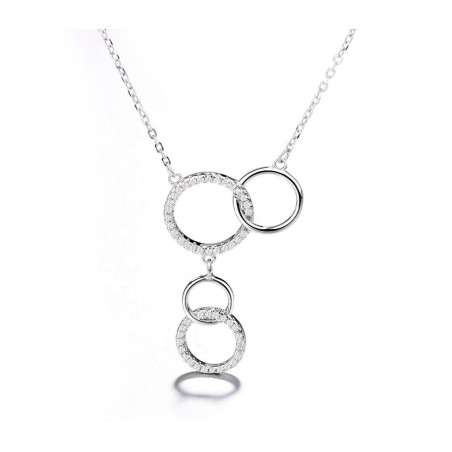 Sterling Silver Necklace Four Connecting ... | Israeli Fashion Jewelry