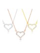 Collier en argent sterling avec cœur en zircon... | Bijoux de mode israéliens