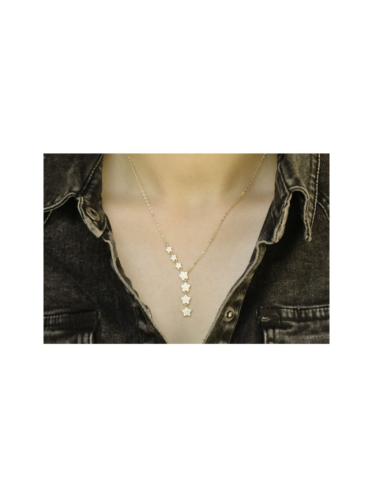 Sterling Silver Lariat Necklace Zircon St... | Israeli Fashion Jewelry