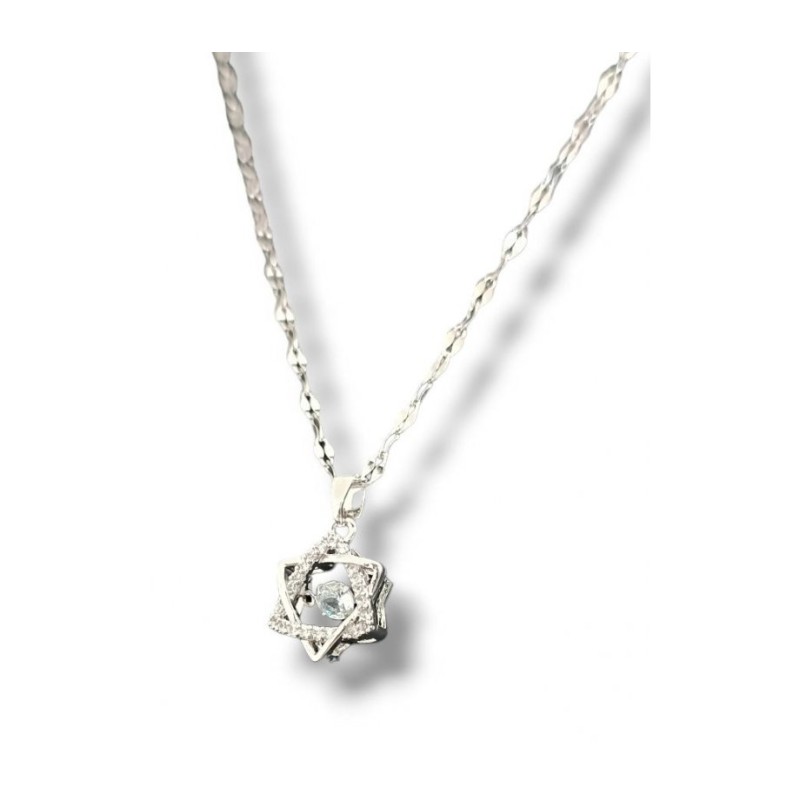 Pendant Necklace Star of David with Gleam... | Jewish Gift from Israel