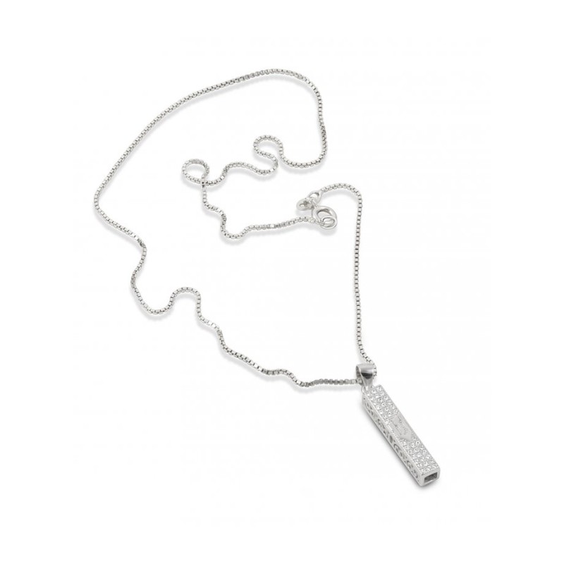 Small Square Mezuzah Necklace Pendant in ... | Jewish Gift from Israel