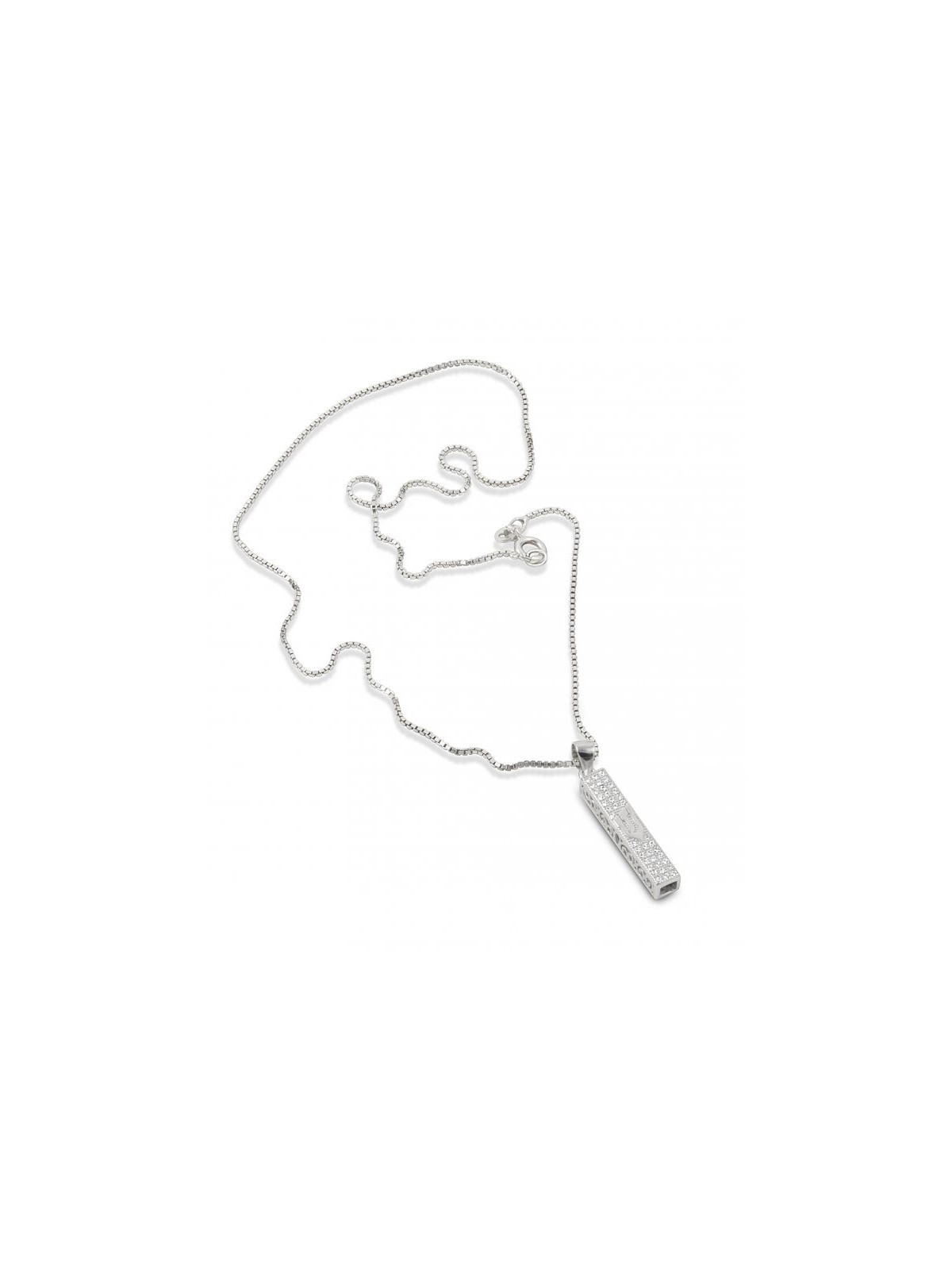 Small Square Mezuzah Necklace Pendant in ... | Jewish Gift from Israel