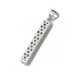 Small Square Mezuzah Necklace Pendant in ... | Jewish Gift from Israel
