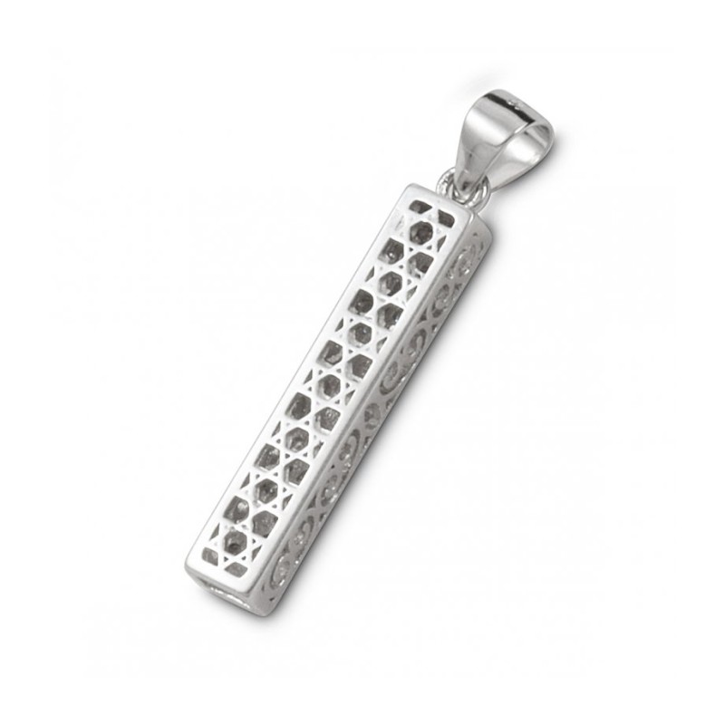 Petit collier pendentif mezouza carré en... | Cadeau juif d'Israël