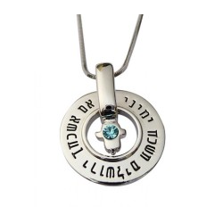 Collier Pendentif Rhodium Hamsa et mots hébreux If... | Pendentif juif