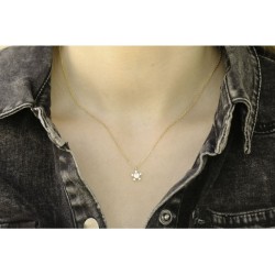 Sterling Silver Necklace with Gold Plate ... | Israeli Fashion Jewelry