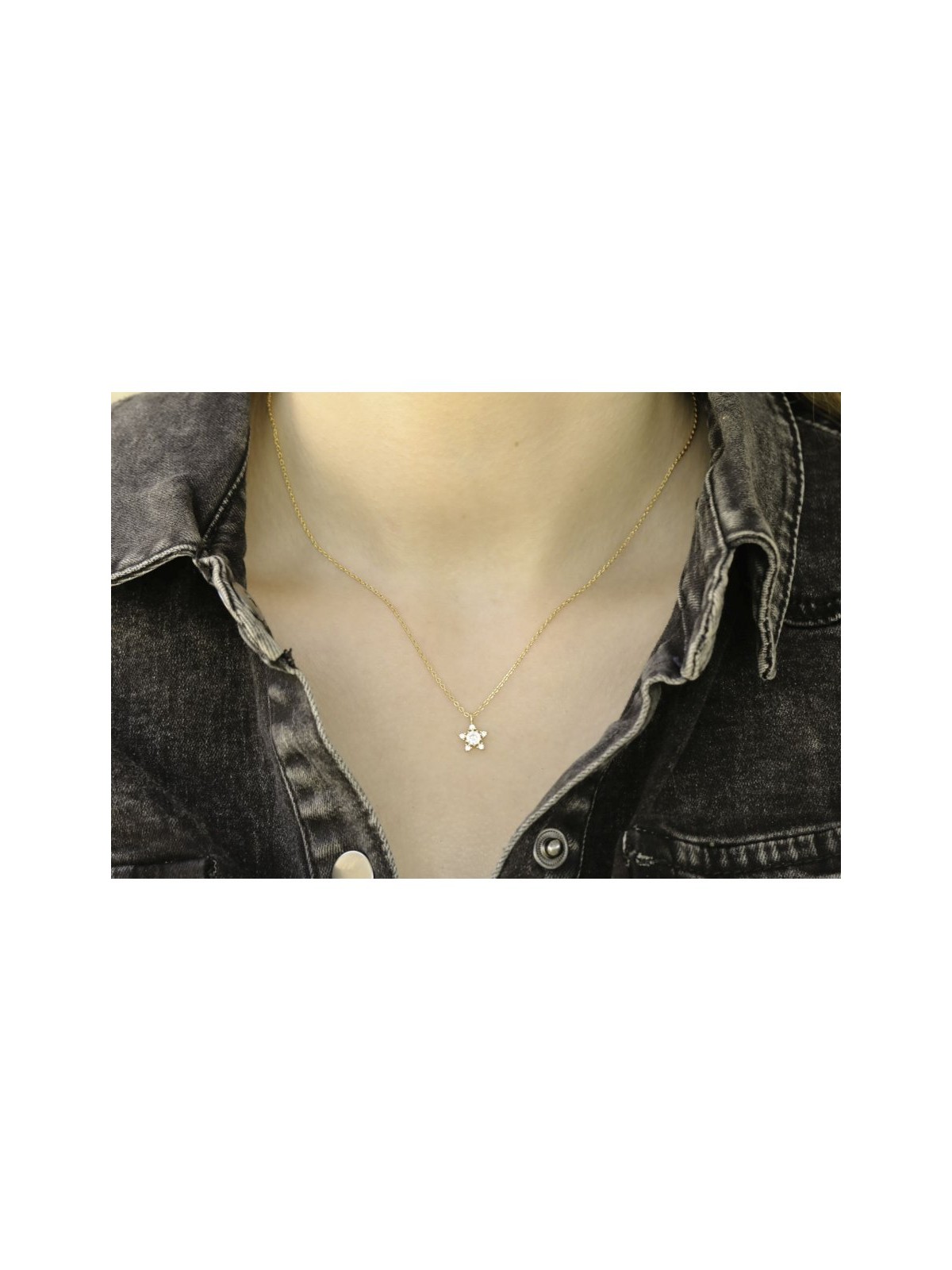 Sterling Silver Necklace with Gold Plate ... | Israeli Fashion Jewelry