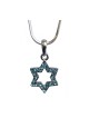 Star of David with light blue stones Rhod... | Jewish Gift from Israel