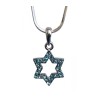 Star of David with light blue stones Rhod... | Jewish Gift from Israel