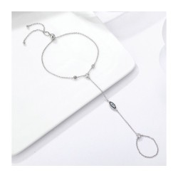 Sterling Silver Bracelet Ring Evil Eye De... | Israeli Fashion Jewelry