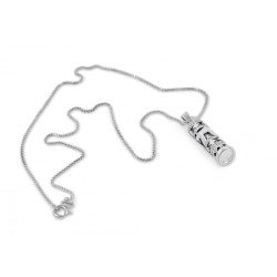 Mezuzah Necklace Hebrew Chai Pendant Sign... | Jewish Gift from Israel