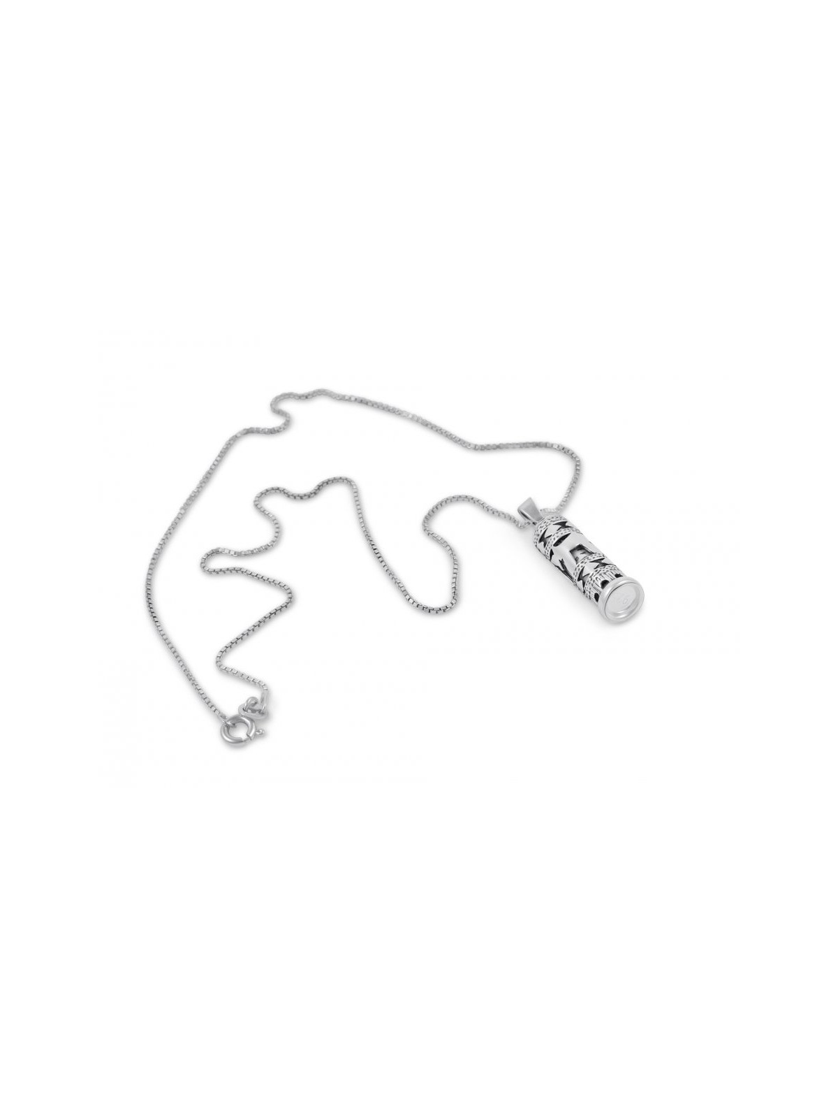 Mezuzah Necklace Hebrew Chai Pendant Sign... | Jewish Gift from Israel