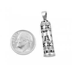 Mezuzah Necklace Hebrew Chai Pendant Sign... | Jewish Gift from Israel