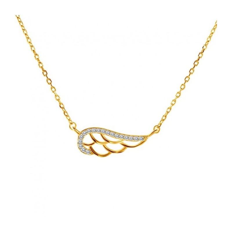 Gold Plated Sterling Silver Feather Neckl... | Israeli Fashion Jewelry
