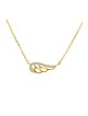 Collier plume en argent sterling plaqué or... | Bijoux de mode israéliens