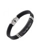 Leather Style Black Bracelet with Metal Pla... | Bracelets - up to $10