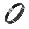 Leather Style Black Bracelet with Metal Pla... | Bracelets - up to $10