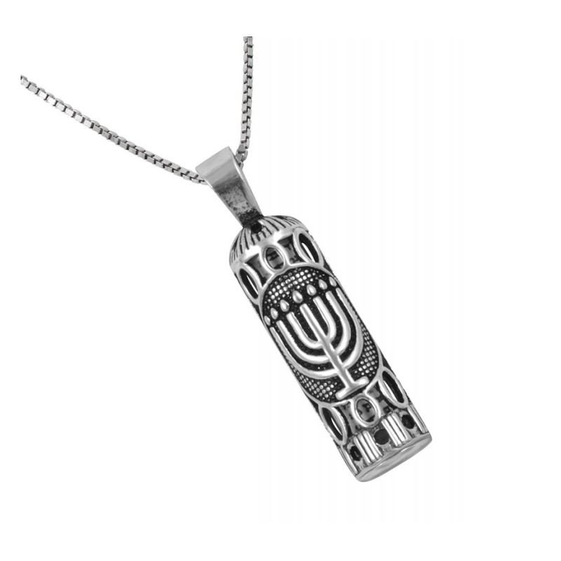 Sterling Silver Necklace with Mezuzah Pen... | Jewish Gift from Israel