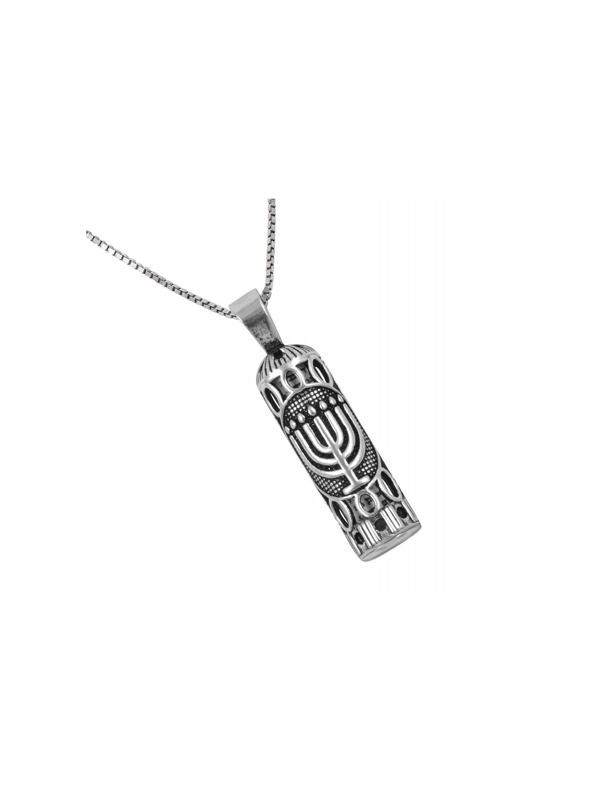 Sterling Silver Necklace with Mezuzah Pen... | Jewish Gift from Israel