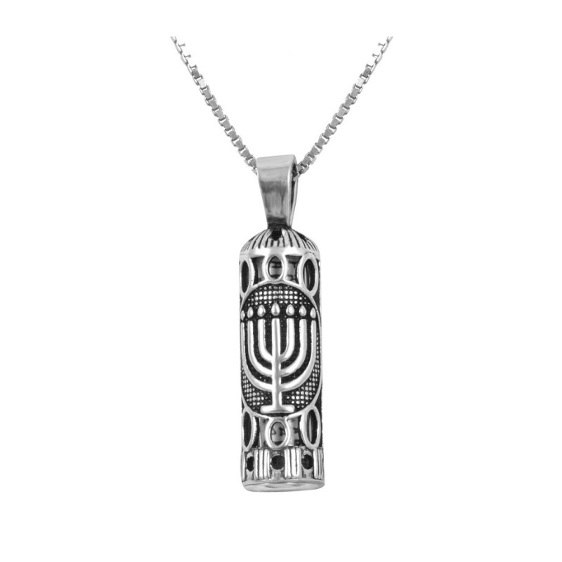 Collier en argent sterling avec stylo Mezouza... | Cadeau juif d'Israël