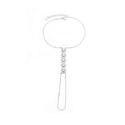 Sterling Silver Bracelet Ring with Zircon... | Israeli Fashion Jewelry