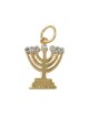 Gold Filled Zirconium Two Tone Menorah Pendant | Menorah Pendants