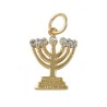 Gold Filled Zirconium Two Tone Menorah Pendant | Menorah Pendants