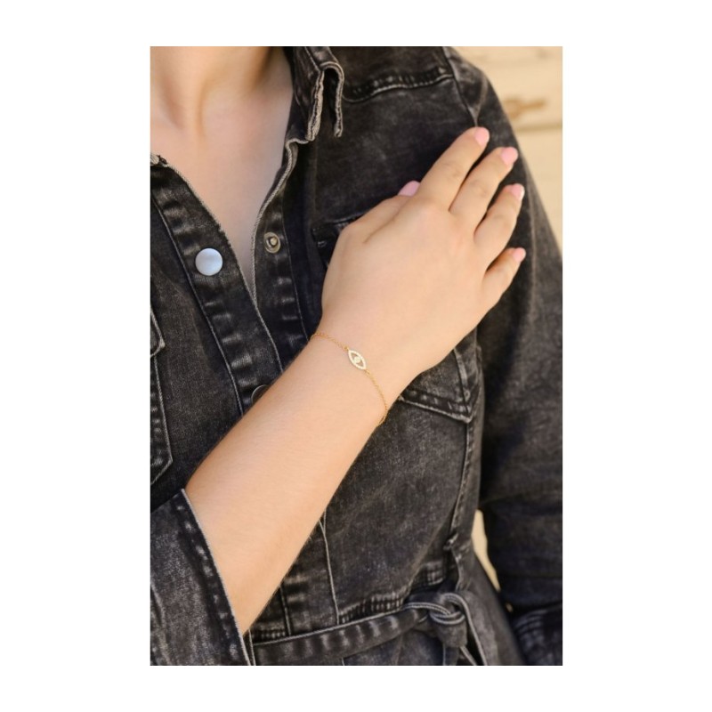 Bracelet en argent sterling plaqué avec cri... | Bijoux de mode israéliens