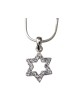 Star of David with white stones Rhodium N... | Jewish Gift from Israel