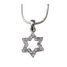 Star of David with white stones Rhodium N... | Jewish Gift from Israel