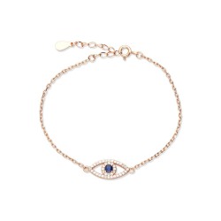 Sterling Silver Bracelet with Blue Evil E... | Israeli Fashion Jewelry