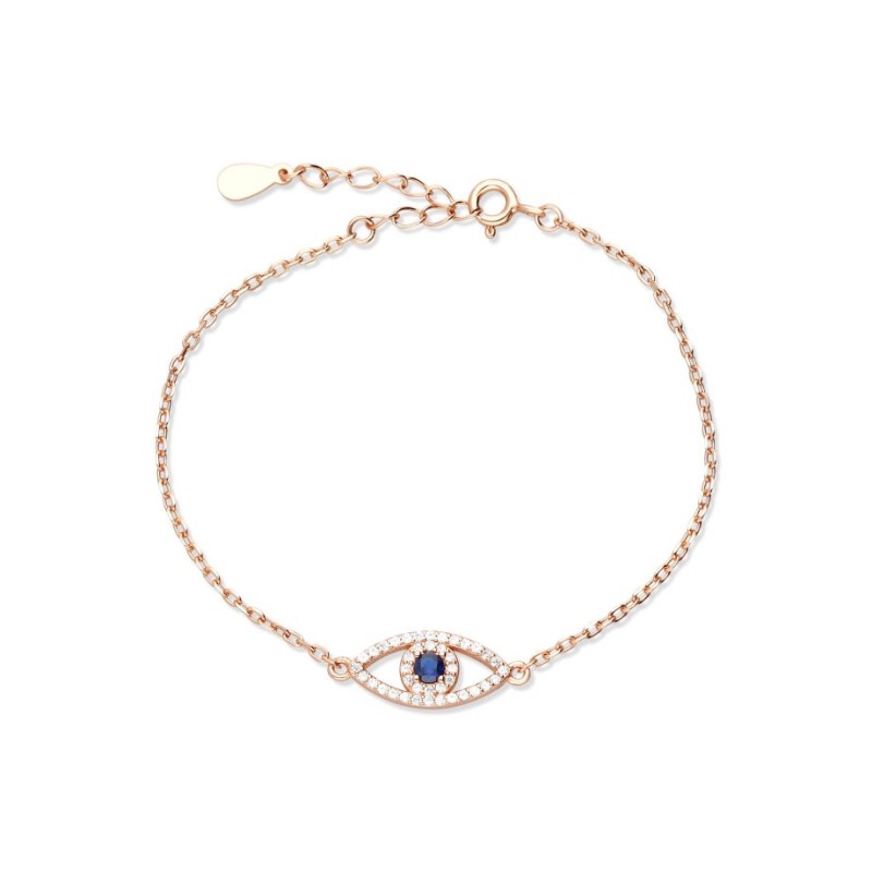 Sterling Silver Bracelet with Blue Evil E... | Israeli Fashion Jewelry