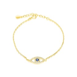 Sterling Silver Bracelet with Blue Evil E... | Israeli Fashion Jewelry