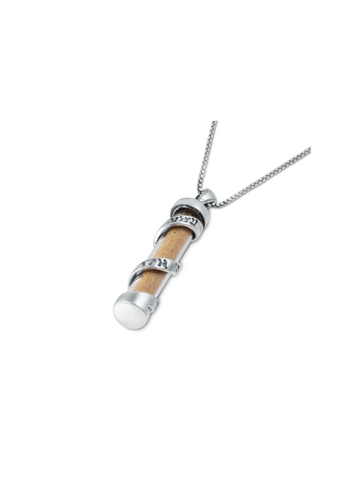 Spiral Sterling Silver Mezuzah Necklace w... | Jewish Gift from Israel