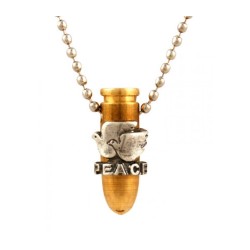Necklace Bronz Bullet Pendant Embossed with Peace Do... | Israeli Army