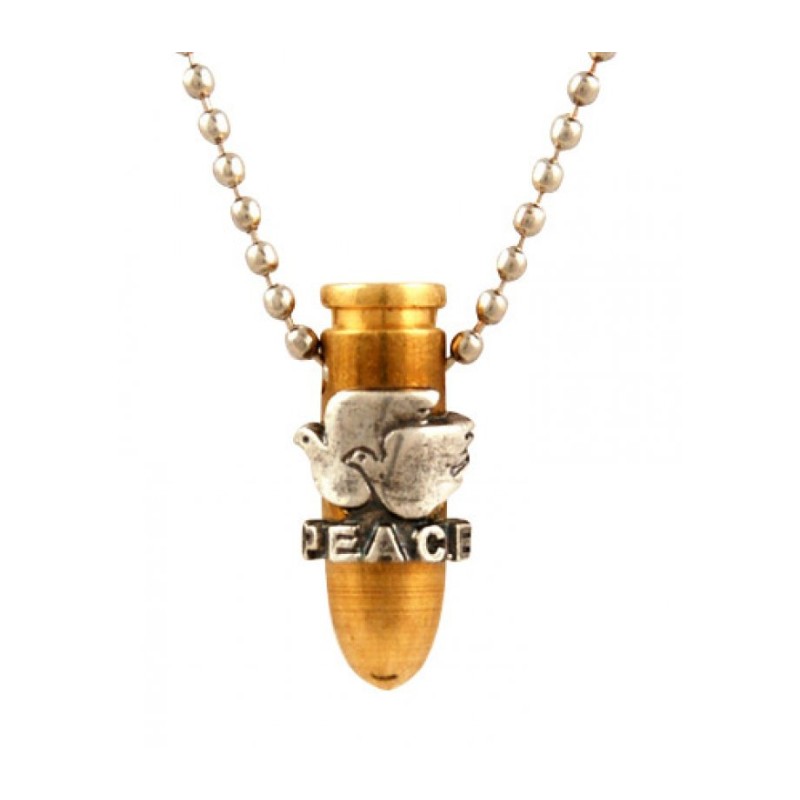 Necklace Bronz Bullet Pendant Embossed with Peace Do... | Israeli Army