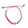 Neon Multicolor Braided Cord Bracelet Gol... | Jewish Gift from Israel
