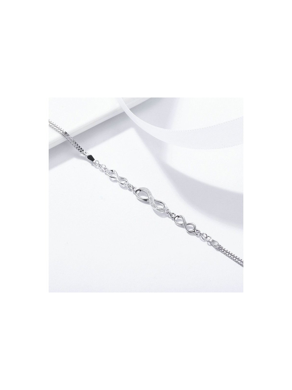 Bracelet en argent sterling avec système infini... | Bijoux de mode israéliens